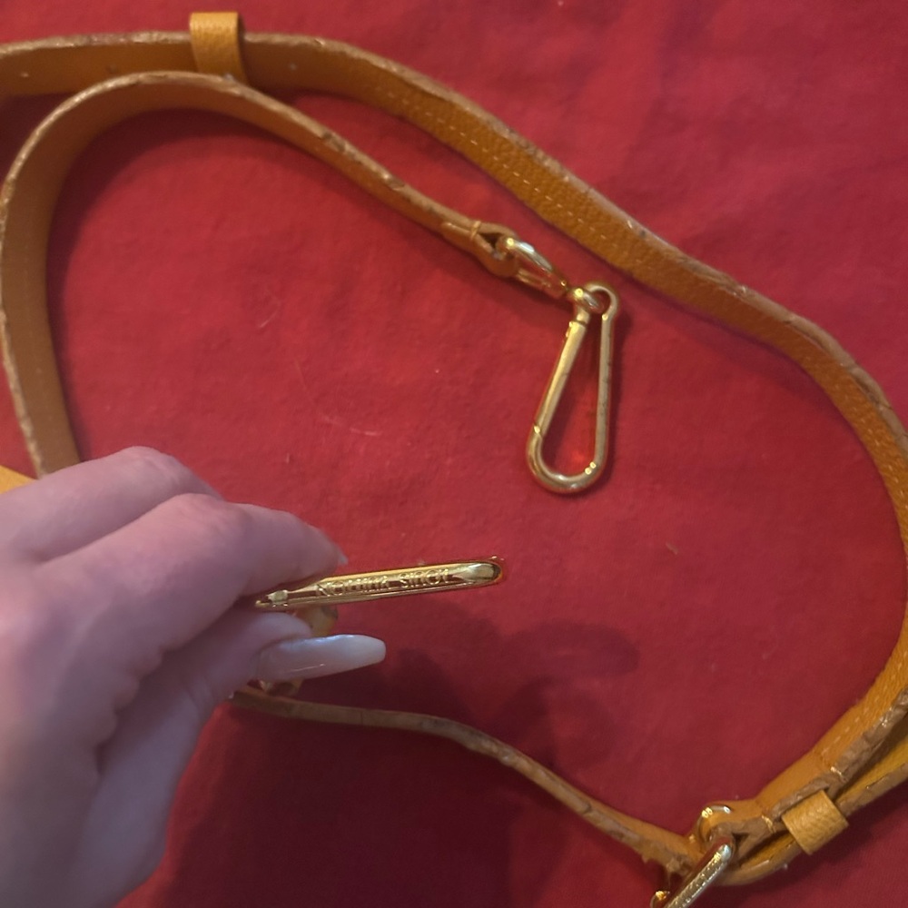 Louis Vuitton Yellow Leather Strap with Gold Hardware